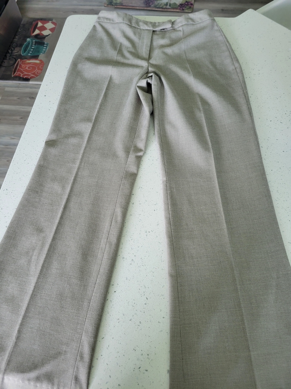 Rafaella Taupe Textured Straight-Leg Pants